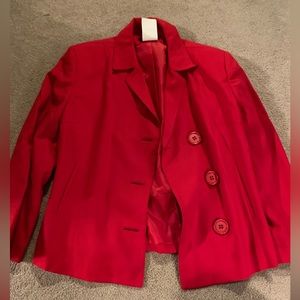 suit jacket with skirt in red